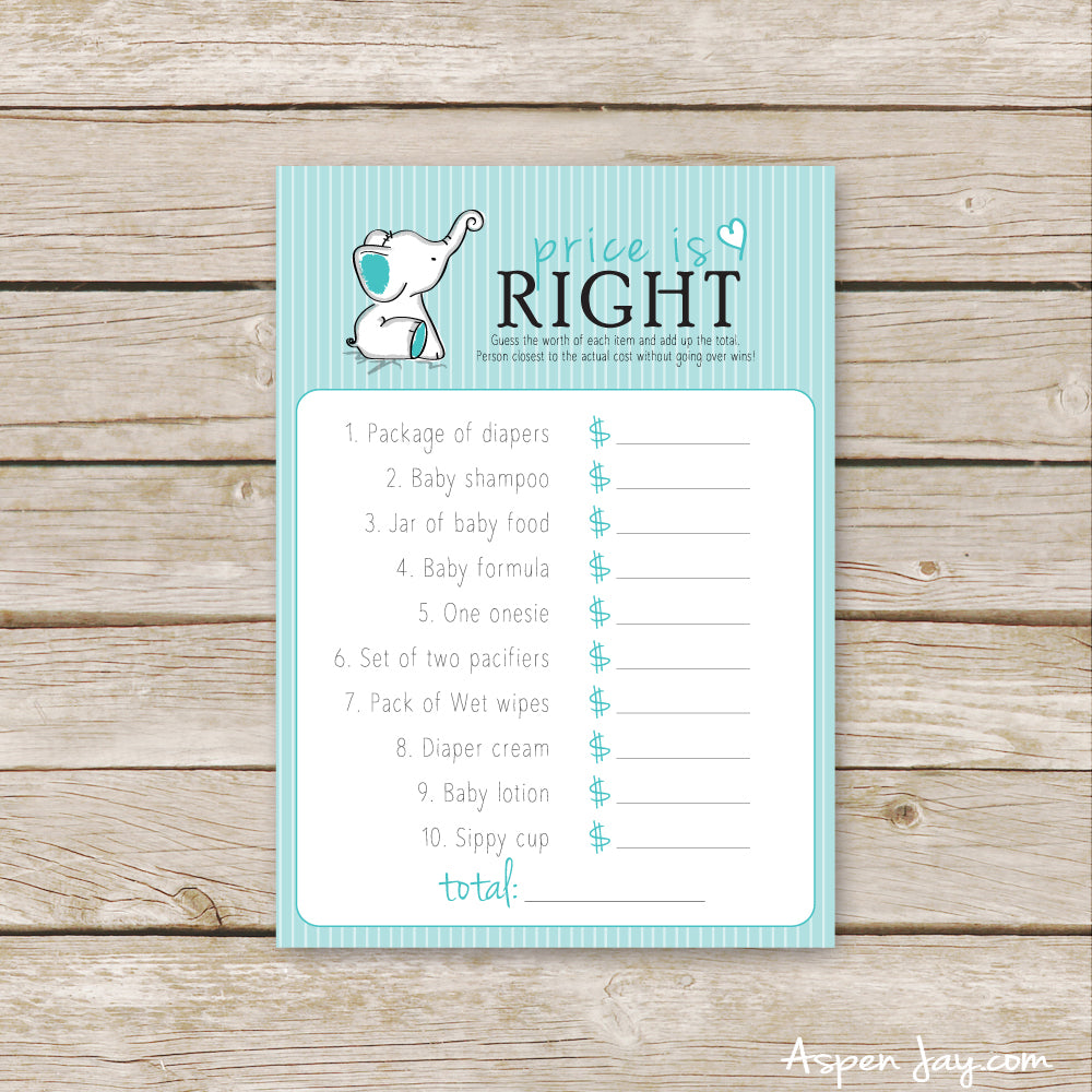 Turquoise Elephant Baby Price is Right