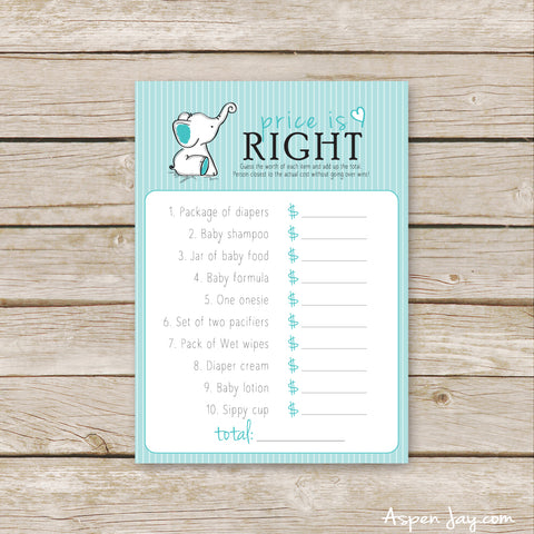 Turquoise Elephant Baby Price is Right