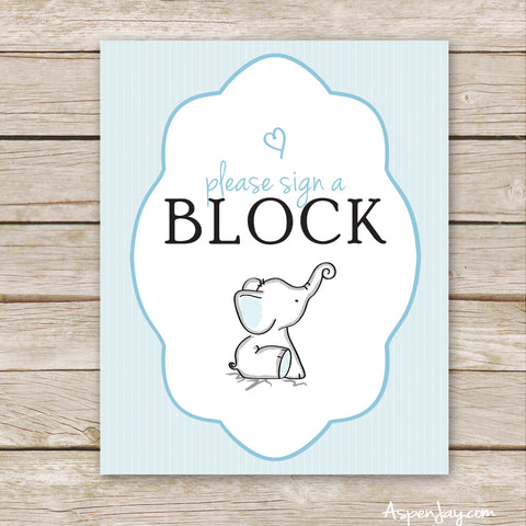 Blue Elephant Sign a Block Sign