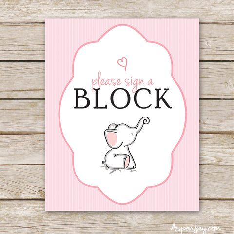 Pink Elephant Sign a Block Sign