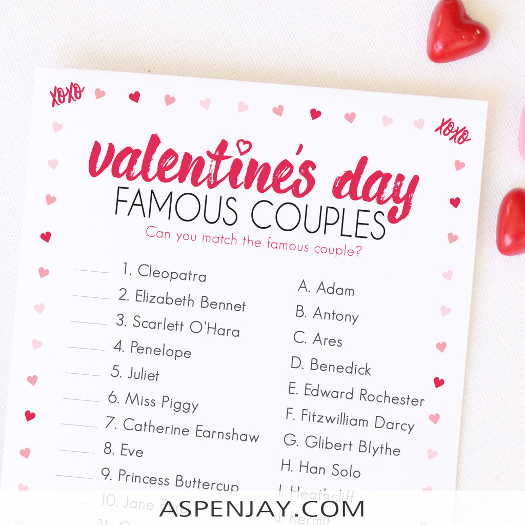 Valentine's Day Famous Couples Match