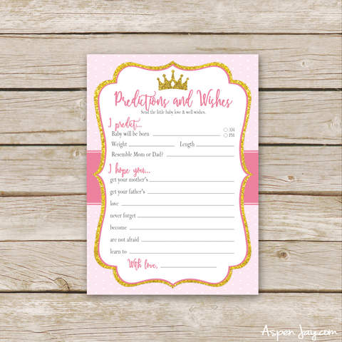 Pink Princess Predictions & Wishes for Baby